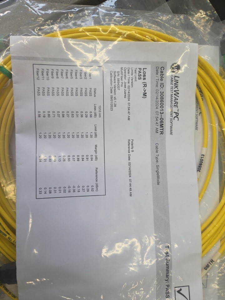Lot of 6 Linkware SM 6meter MPO to MPO Fiber Polarity B OM3
