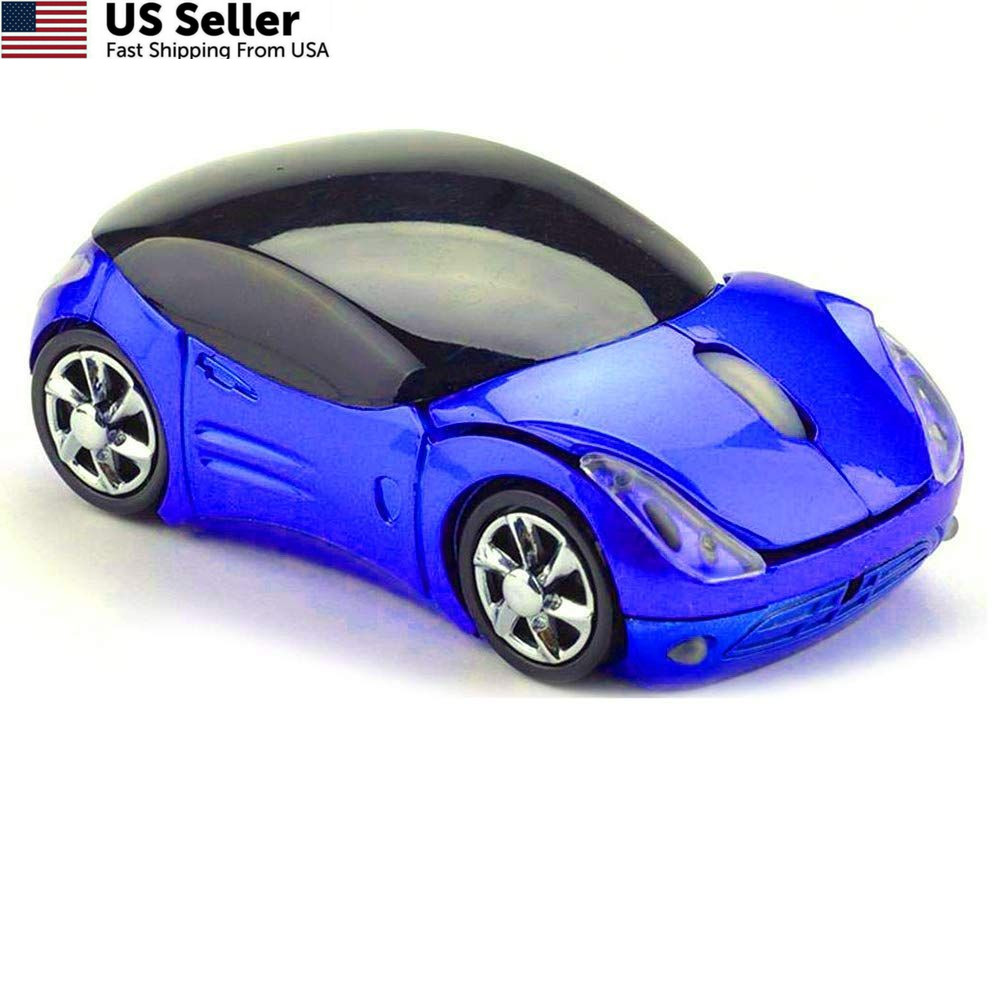 Usbkingdom 2.4GHz Wireless Mouse Cool 3D Sport Car Shape Ergonomic blue 