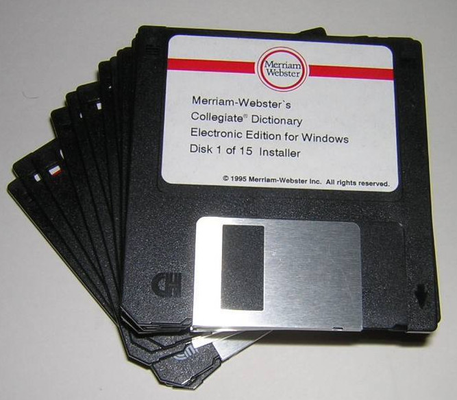 Vintage Merriam Webster Collegiate Dictionary on Floppy Diskettes (1995)