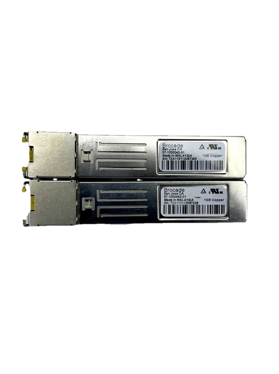(Lot of 2) Brocade 57-1000042-01 1GE Copper Gigabit RJ-45 SFP TRANSCEIVER