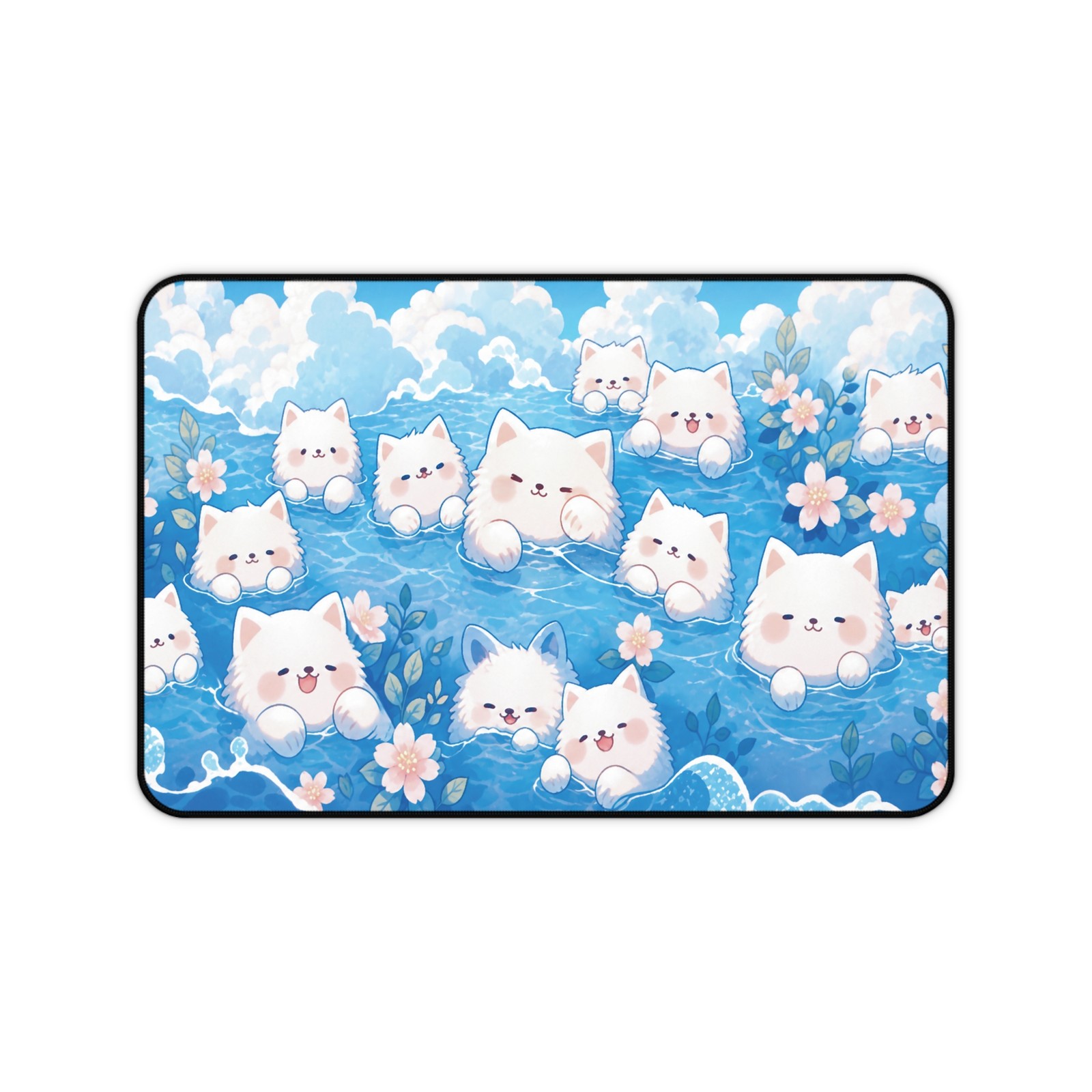 Kawaii Cats Desk Mat, Desk Mat Gamer Girl Desk Accessories, Cute Desk Decor