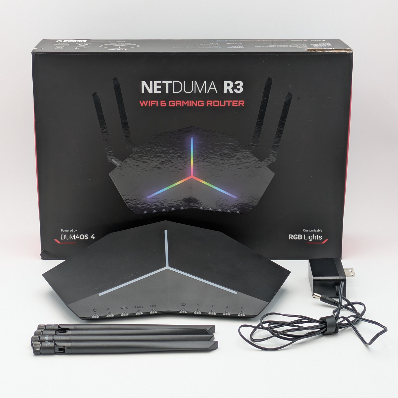 Netduma R3 Wi-Fi 6 Gaming Router Dual Band | Black | Powered by Dumaos 4