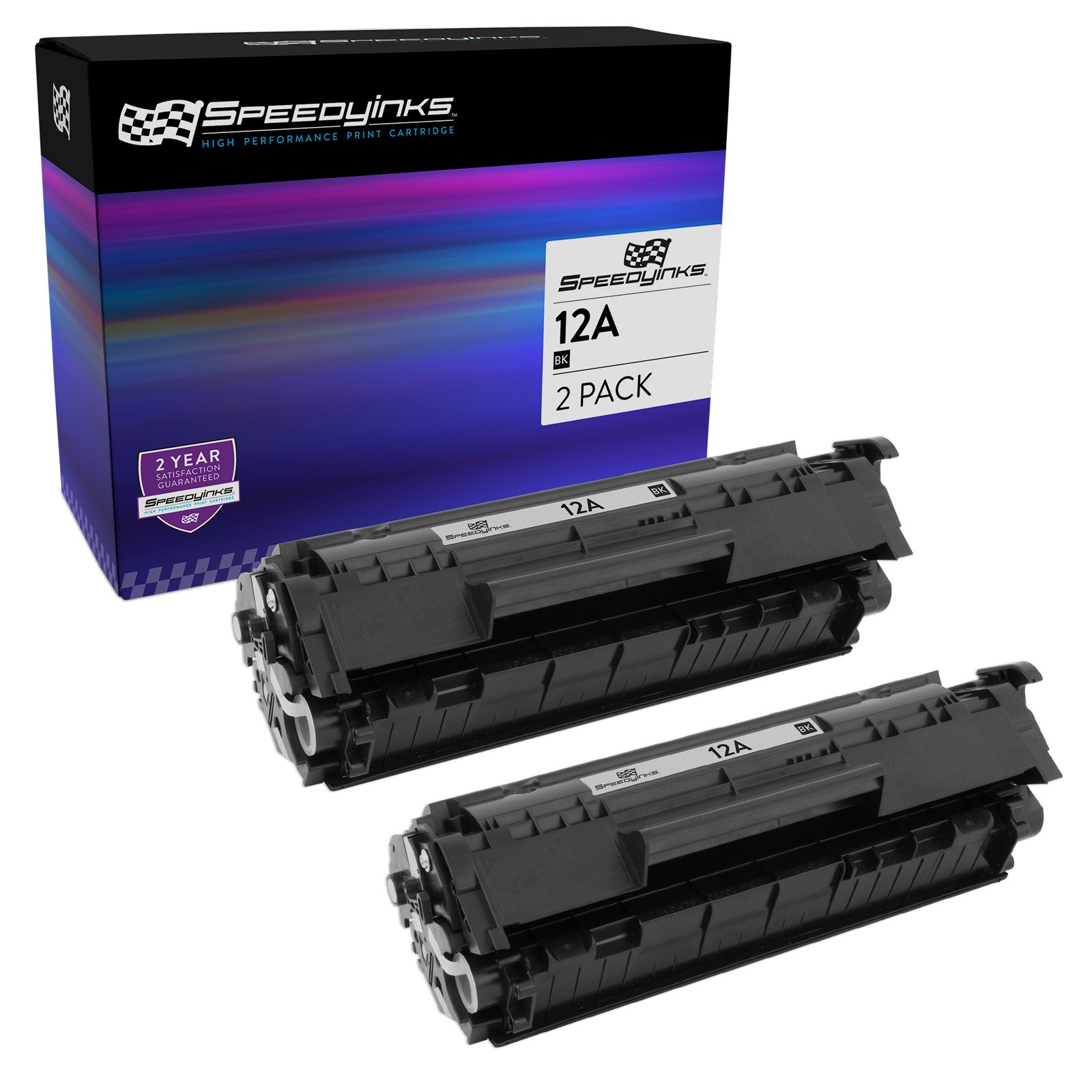 SPEEDYINKS Compatible Replacement for HP 12A Black Toner Cartridge Q2612A 2-Pack