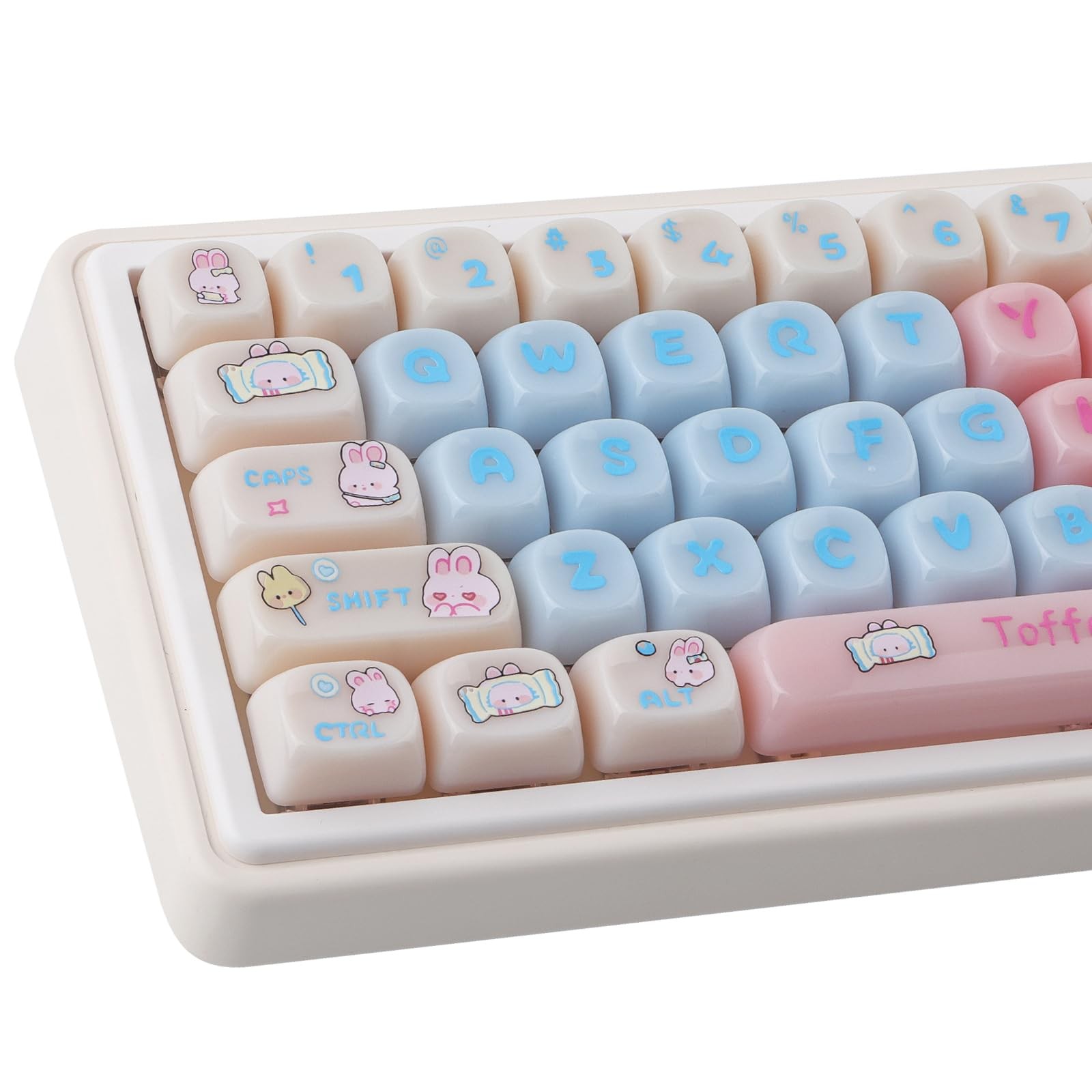 129 PCS Pink Sakura Cherry Blossom Cute PBT DyeSub Keycaps MOA Profile Set