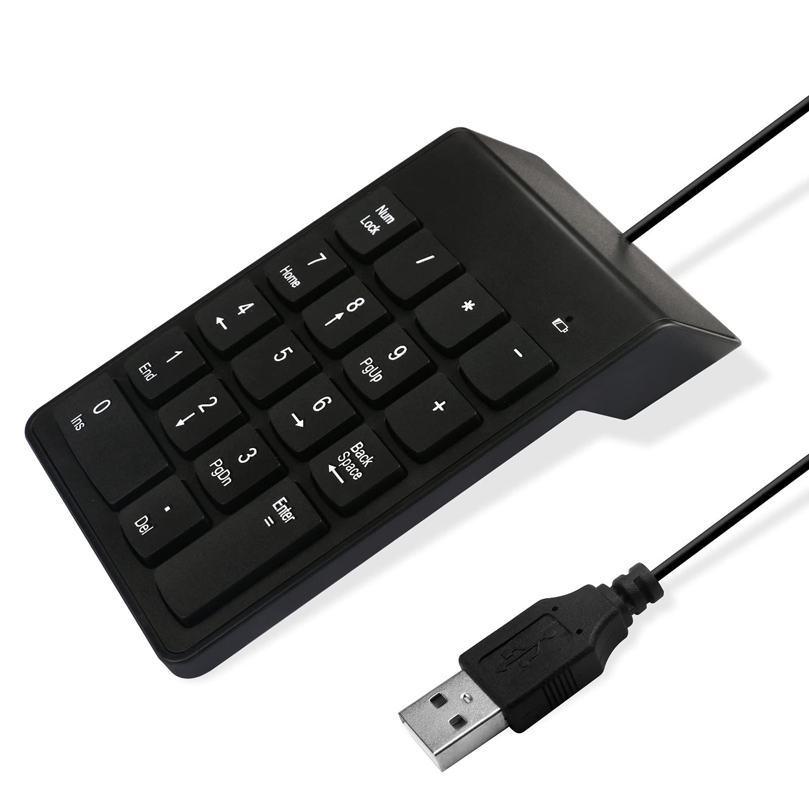 Ultra-Slim Wired Numeric Keypad - Portable 10-Key USB Number Pad for Laptop & PC