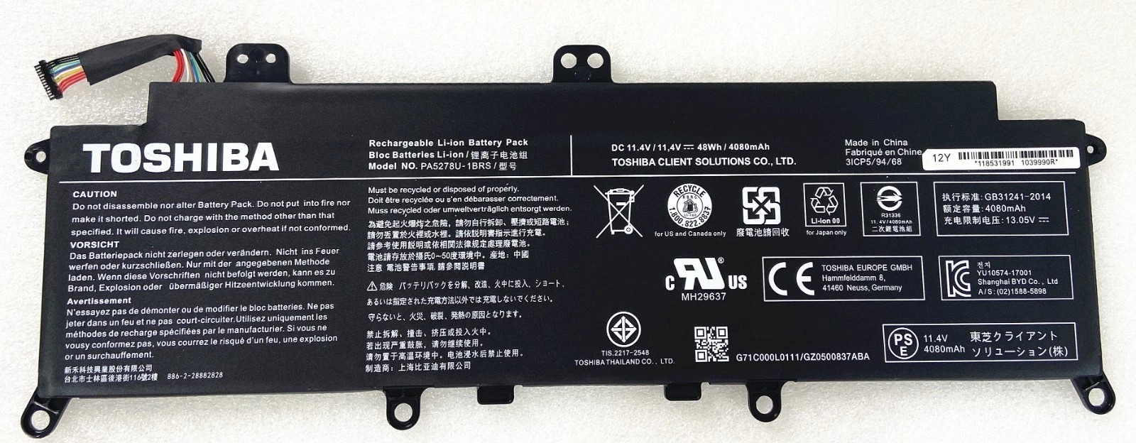 PA5278U-1BRS Battery Toshiba Tecra X40-D X40-E Portege X30-D X30-E 48Wh NEW