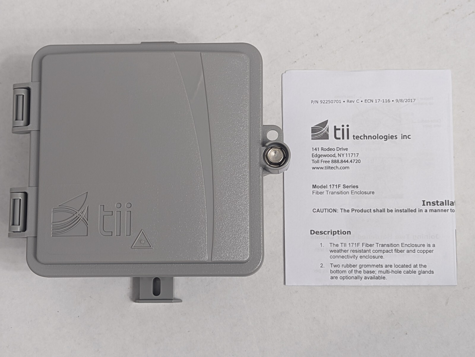 Fiber Optic Wall mount Splice Enclosure Tii Technologies NID Series 171f-01-0-0