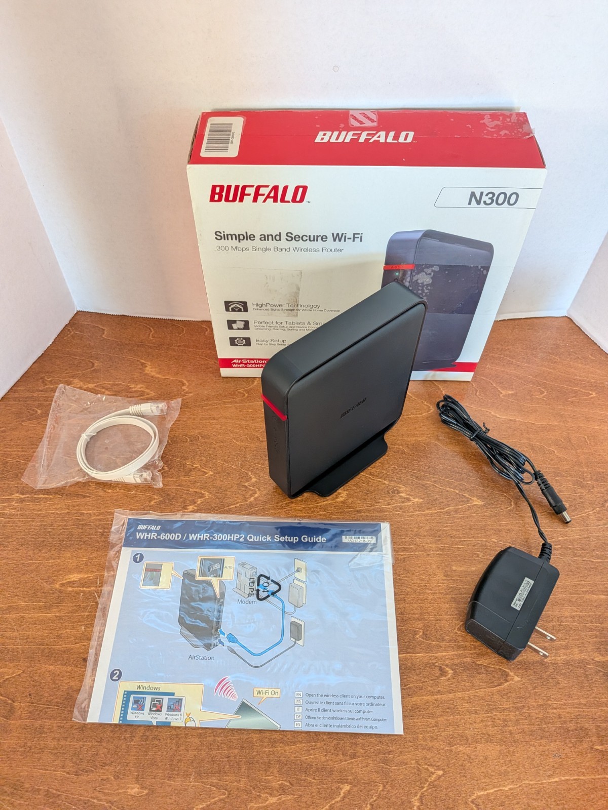 Buffalo AirStation HighPower N300 DD-WRT Wireless Router WHR-300HP2 NICE Shape