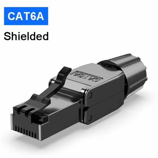 ZoeRax 10-Pack Cat8 Cat7 Cat6a RJ45 Tool Free Ethernet Shielded Connectors