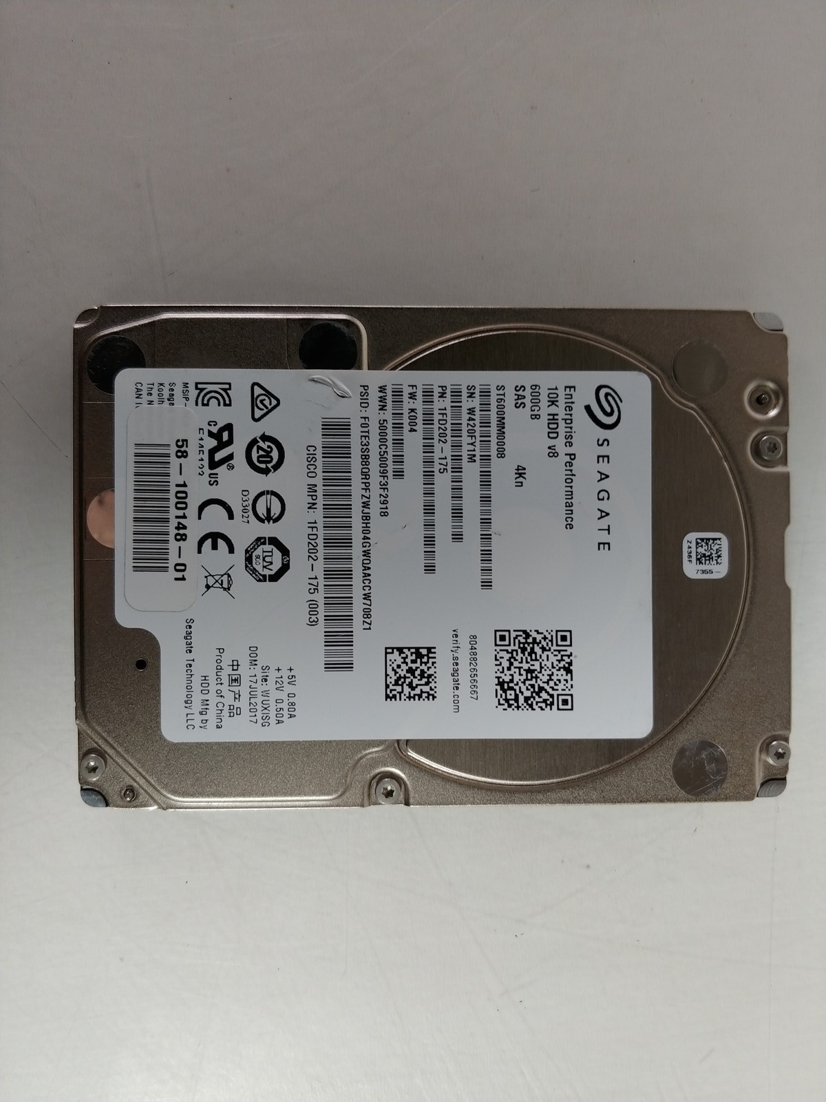Lot of 2 Seagate Cisco Enterprise ST600MM0008 600 GB SAS 3 2.5 in Hard Drive