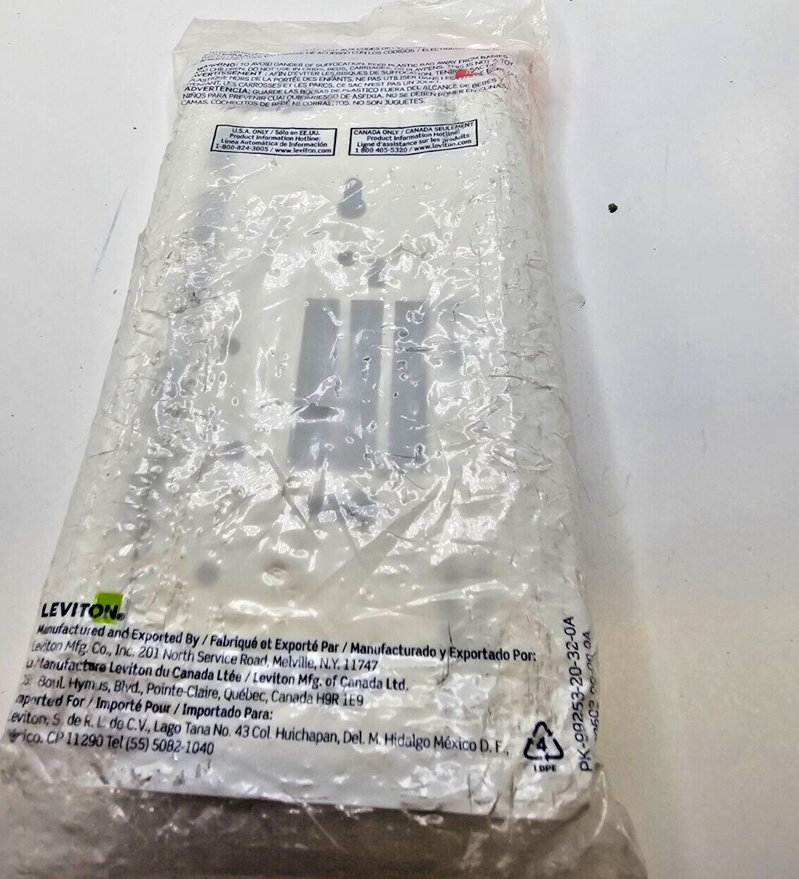 (QTY 3) Leviton 41089-6WP White Plastic 6-Port Ethernet QuickPort Surface Mount