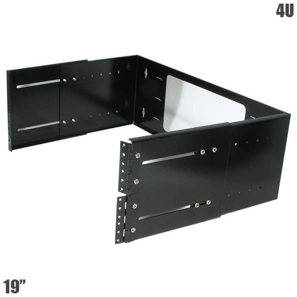 19" inch 4U Hinged Extendable Adjustable Depth 9.75 to 13.5" Wall Mount Bracket