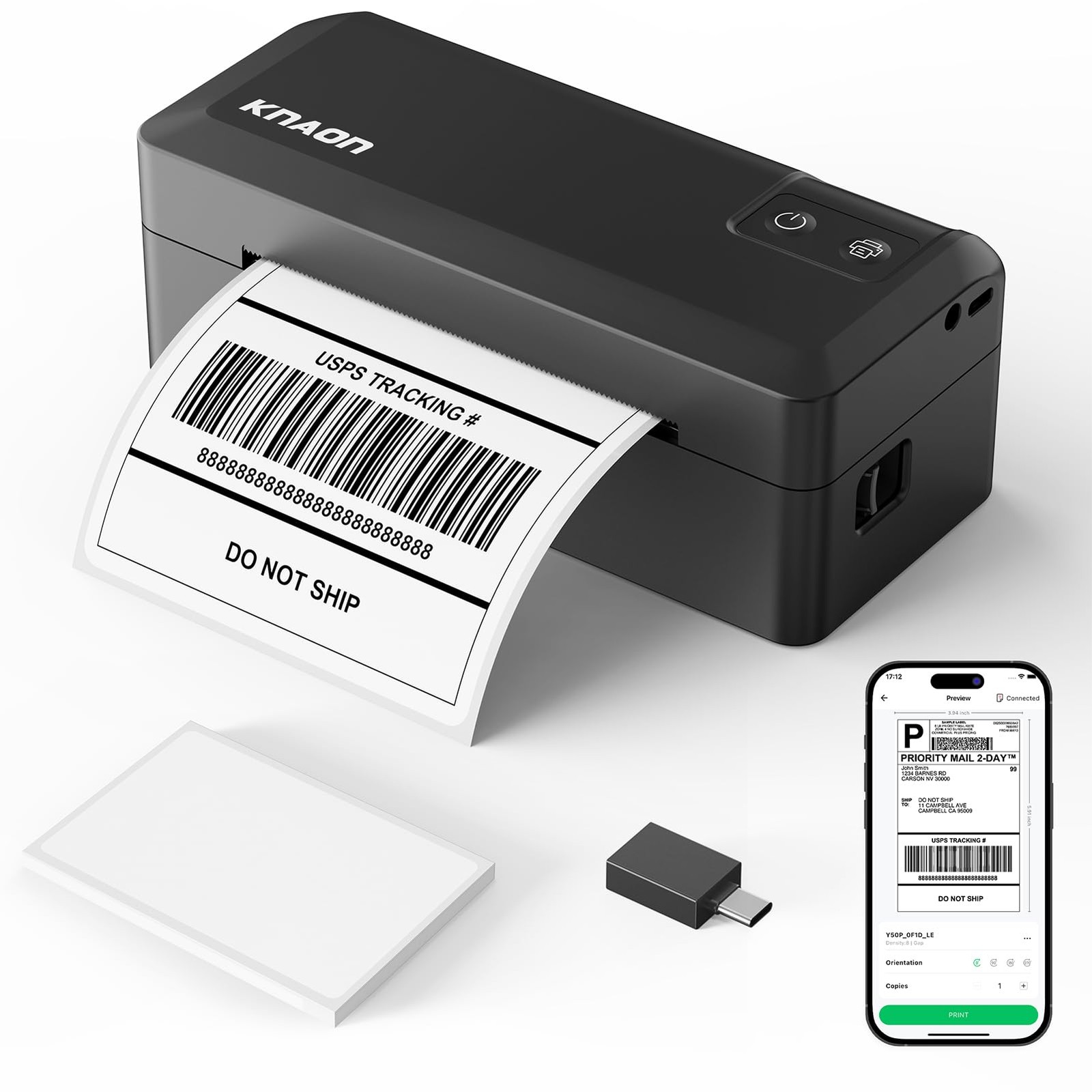 Shipping Thermal Label Printer, 4x6 Portable Label Printer, Bluetooth Label M...