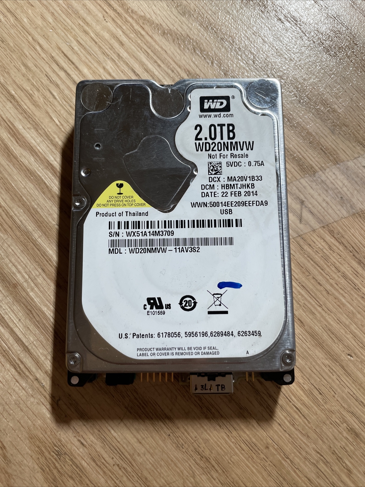 WD20NMVW-11AV3S2 DCM: HBMTJHKB WX51A Western Digital 2TB