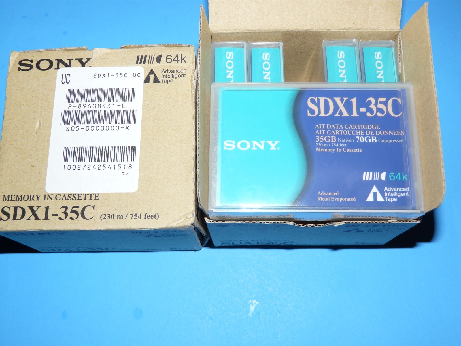 10  Sony SDX1-35C AIT-1 35/70 GB Data Tape Cartridges 64k 8mm 230m  NEW sealed