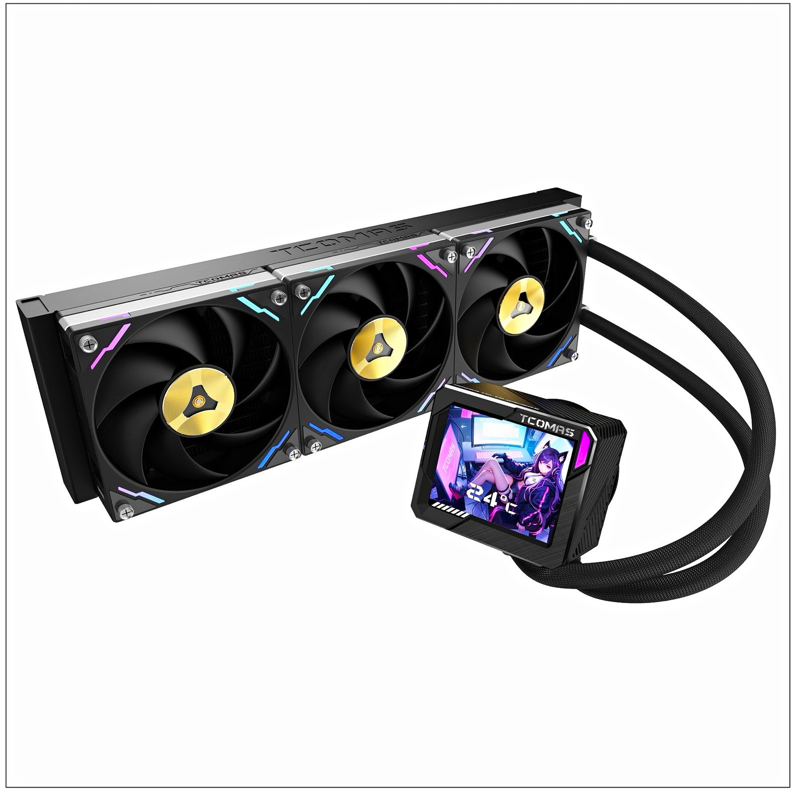 TCOMAS LG700 PRO 360 360mm Liquid CPU Cooler ARGB LCD, Intel LGA/AM5