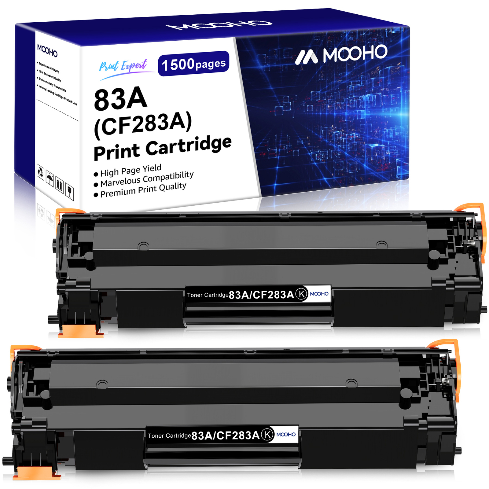 2x CF283A 83A Laser Toner for HP LaserJet Pro M201n M201dw M202n MFP M127fw M125