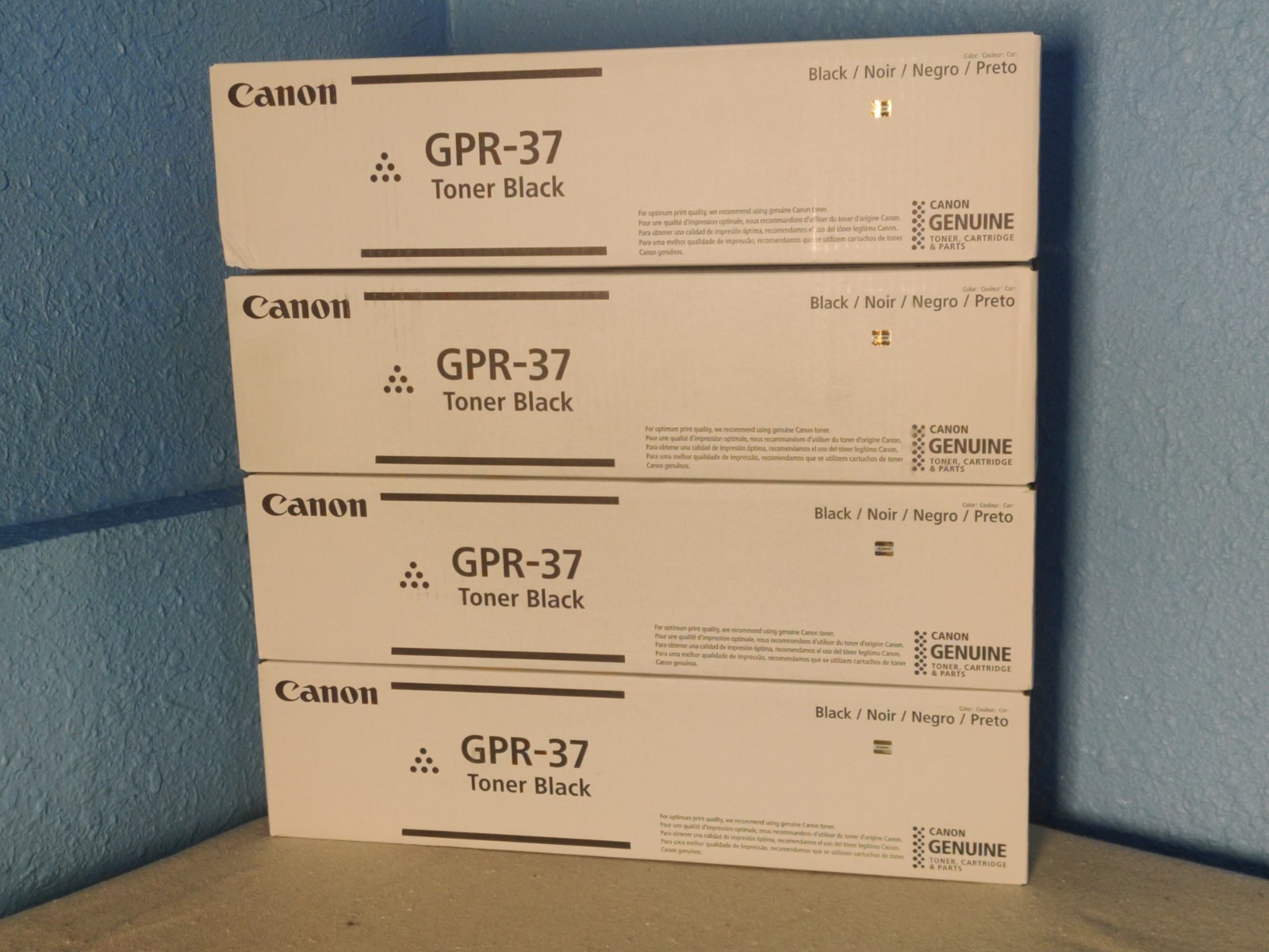 Genuine OEM Canon GPR-37 Black Toner Cartridge 3764B003[AA] Set of Four