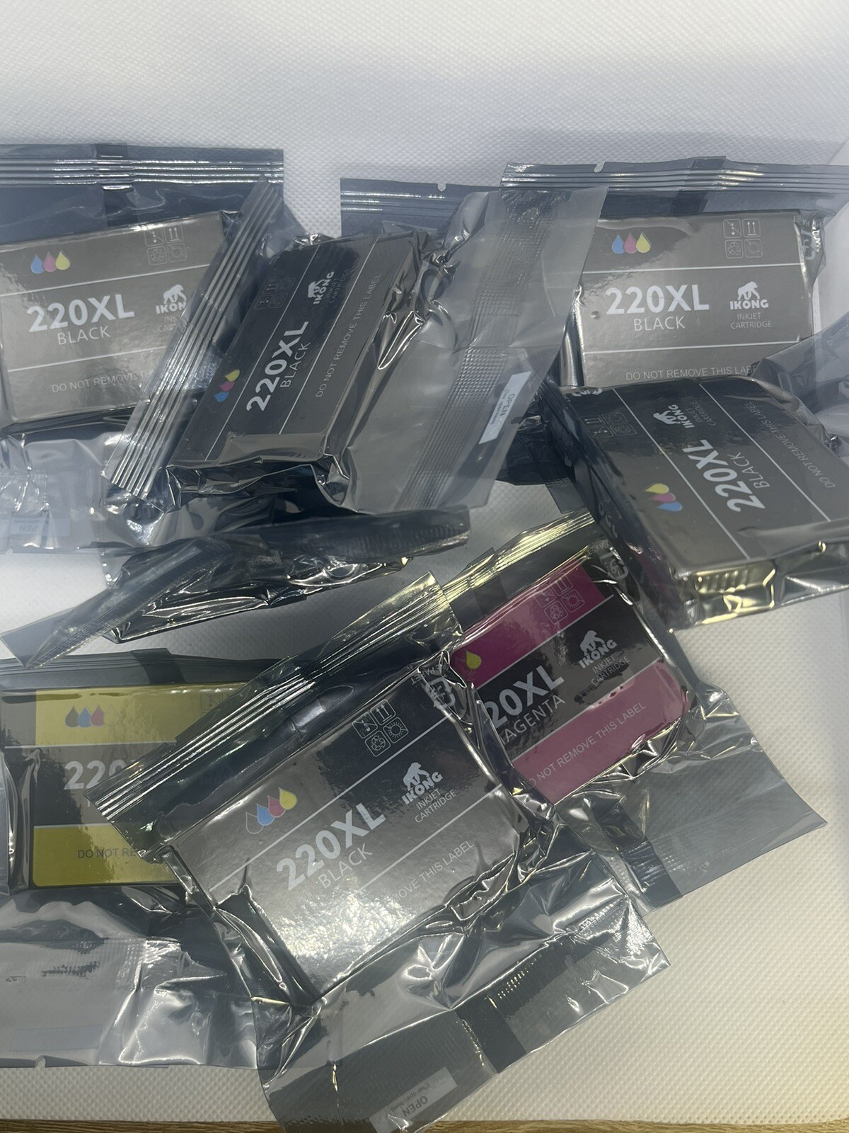Lot of 9 IKONG Ink 220XL Inkjet Cartridges - for EPSON 220 printer - 6 Black
