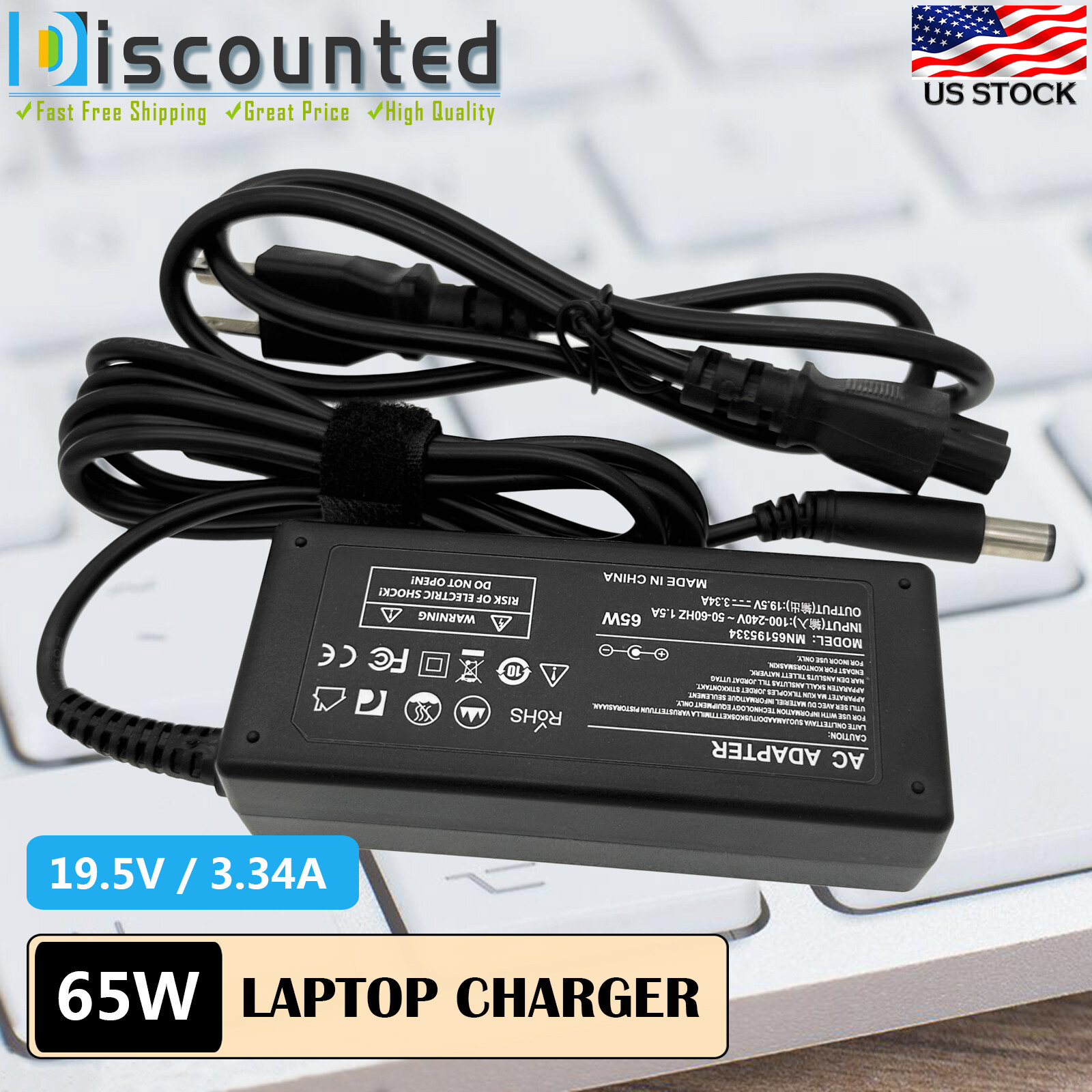 65W AC Adapter Charger Power Supply Cord for Dell Inspiron E1405 E1505 E1705