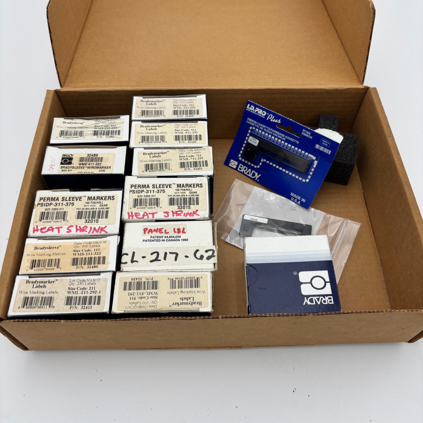 Vintage Lot of Brady ID Pro Tube Maker Supplies/Parts/Labels NOS