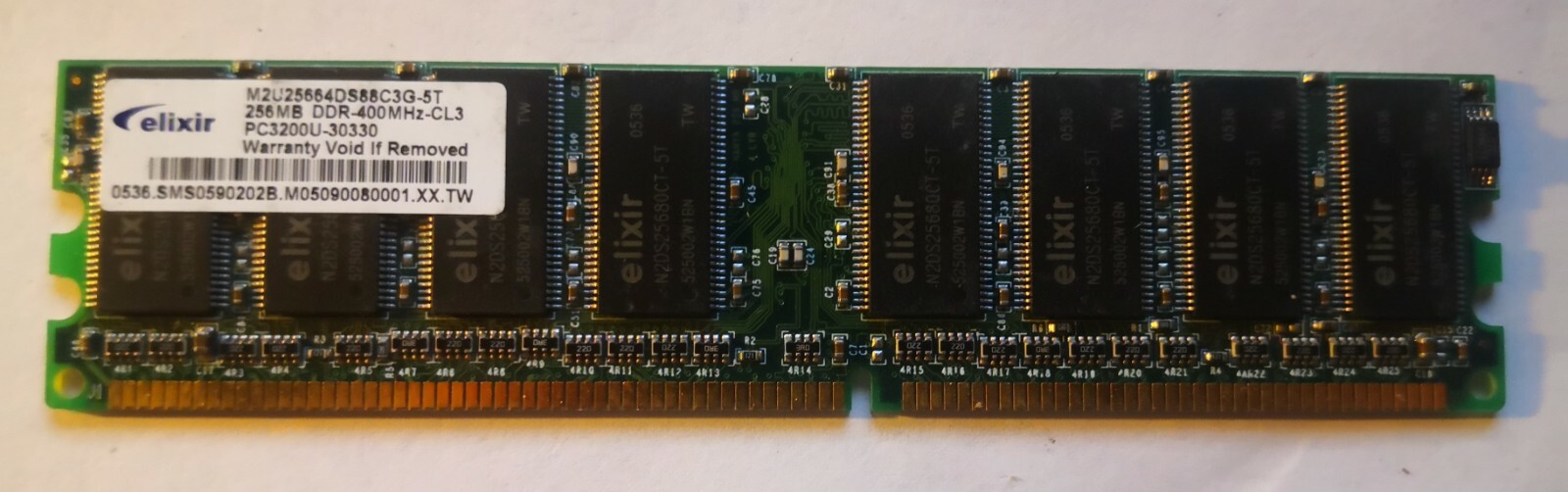 PC-3200U 400MHz CL3 ELIXIR M2U25664DS88C3G-5T DDR 256MB RAM DDR RAM PC-3200U