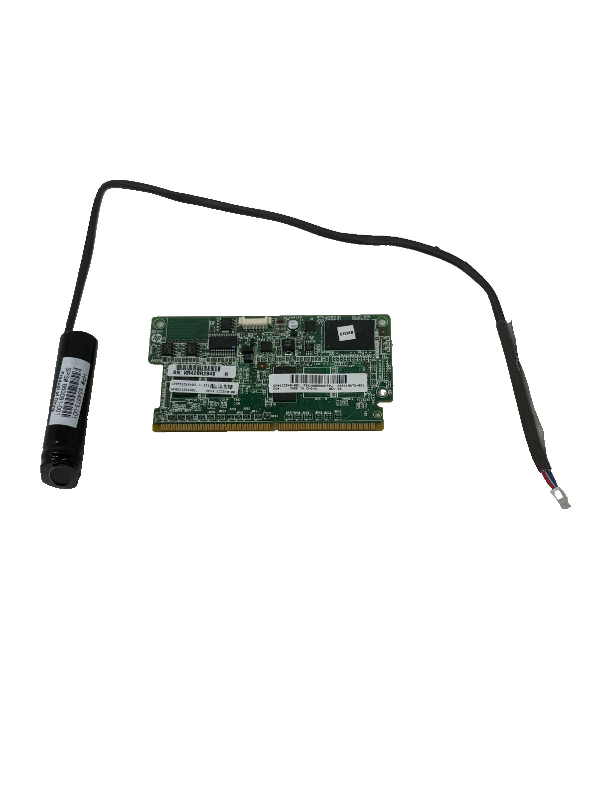 HP Smart Array 512MB 633540-001  FBW Cache 610672-001 W/ 1x 654873-001