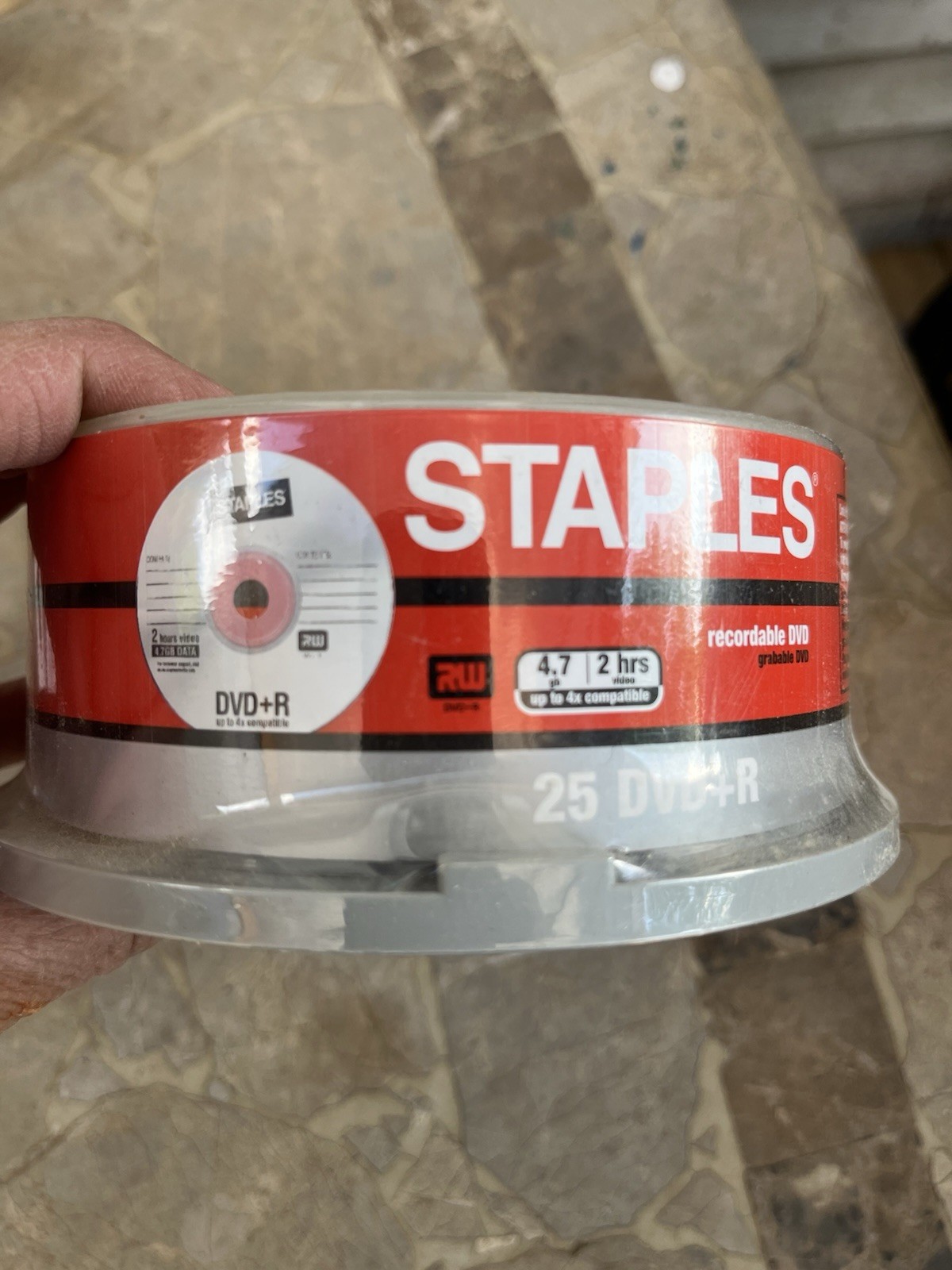 Staples DVD+R RW 25 Pack 4.7GB 120min Recordable Blank Discs NEW SEALED