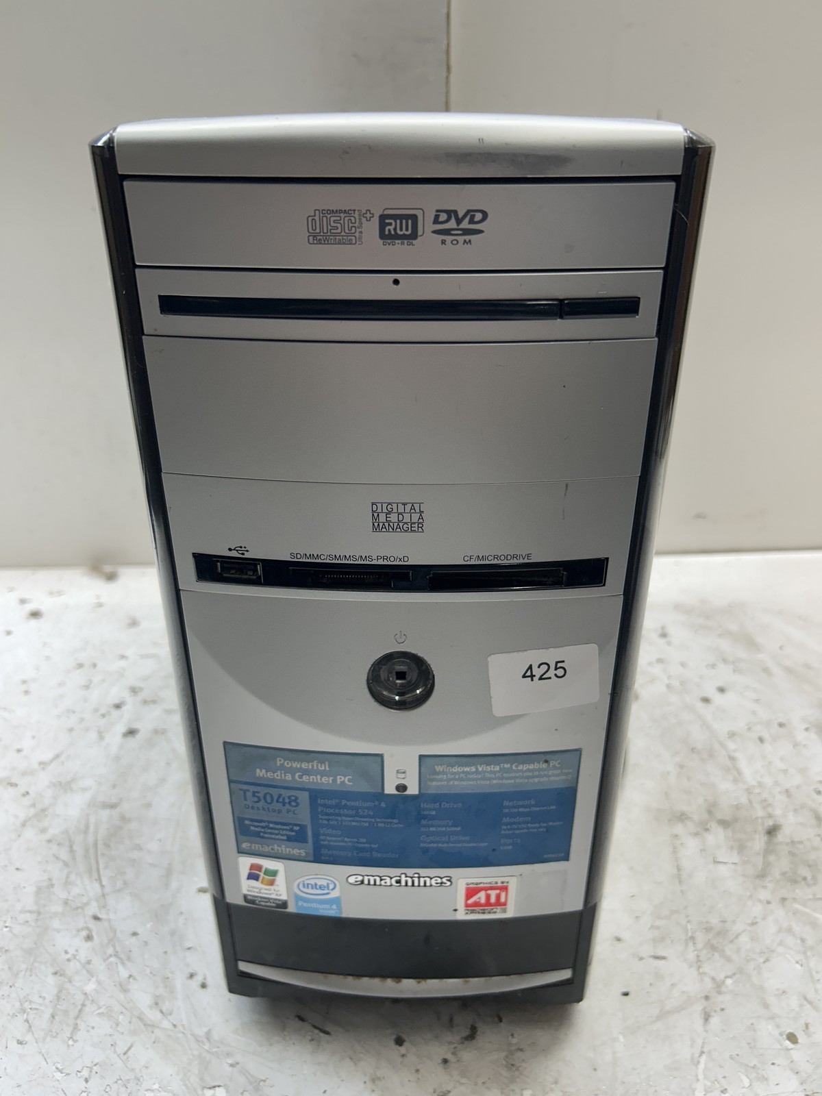 emachines T5048 Intel Pentium 4 3.00GHz 512MB NO HDD