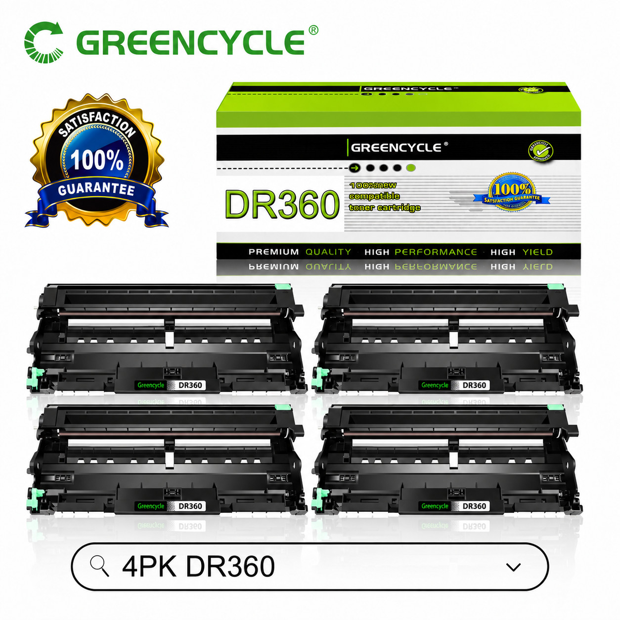 4PK DR360 Drum Unit Fit for Brother TN360 DCP-7030 DCP-7040 DCP-7045N High Yield