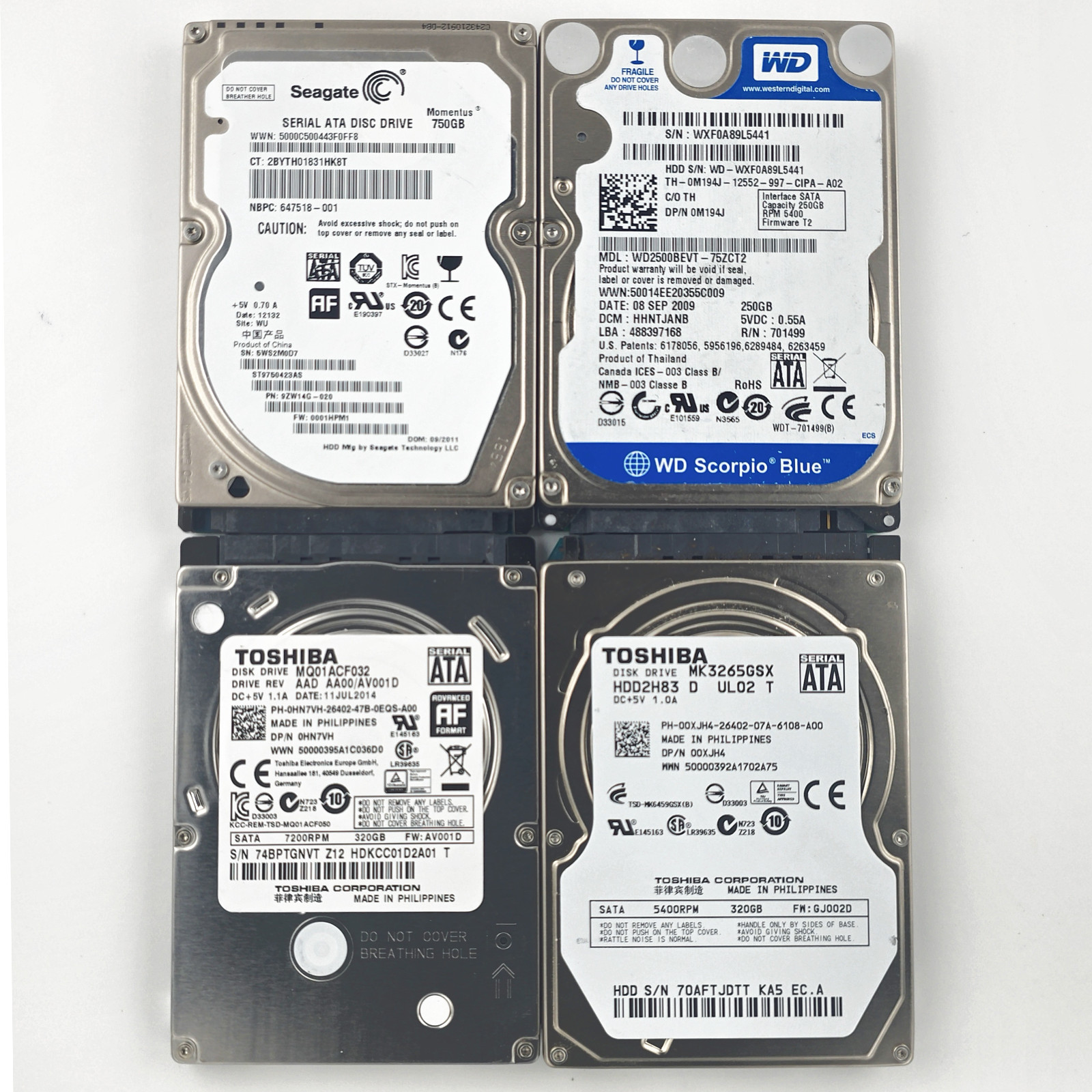 HDD Pack 750+320+250GB + FREE Defective 320GB SMART Passed