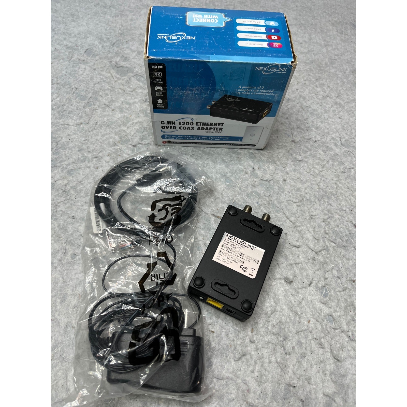 NexusLink GCA-1200 G.hn 1200 Ethernet Over Coax Adapter Black MoCA Alternative