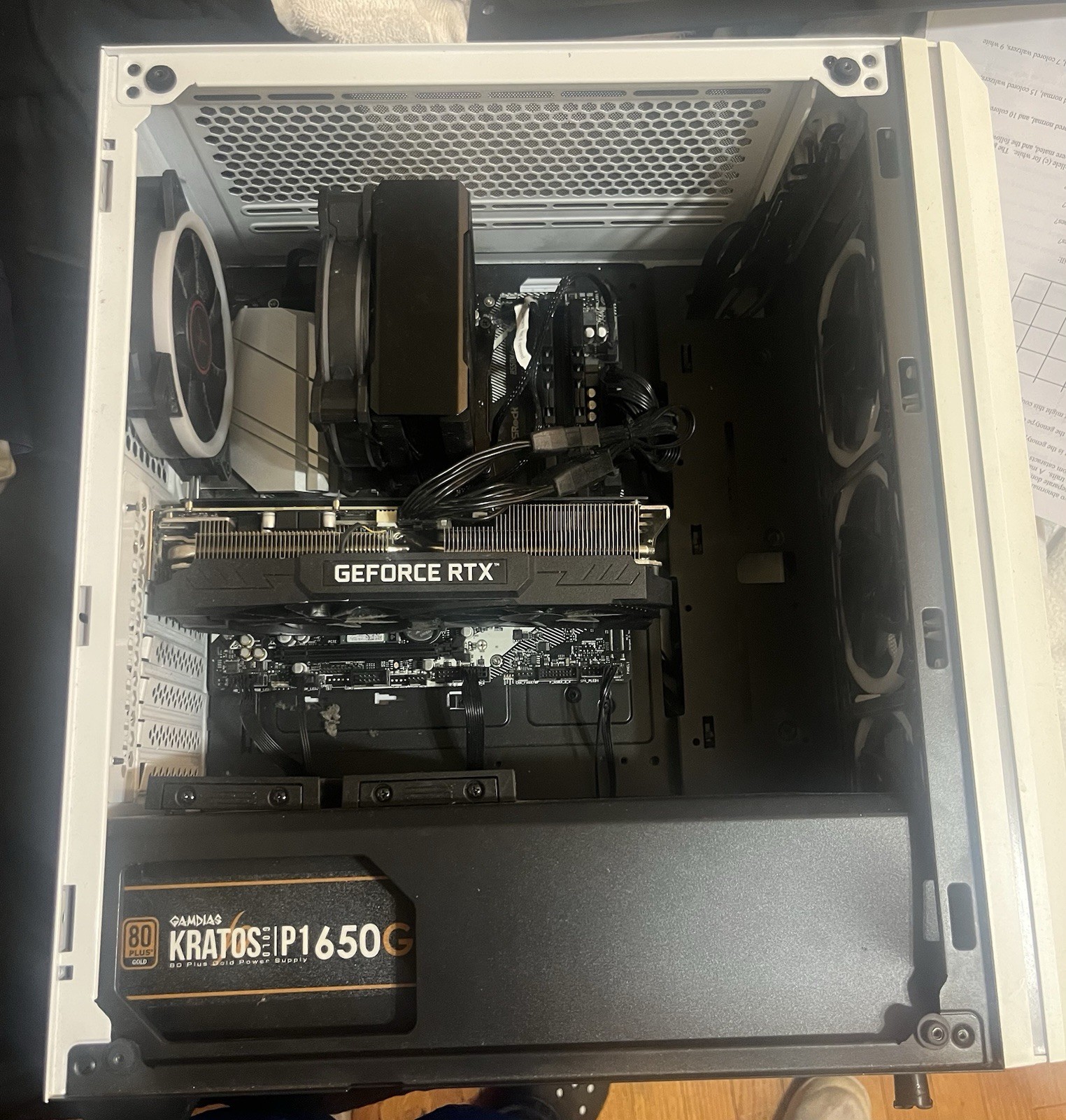 GAMDIAS KRATOS P1 650G Gaming Tower Desktop White GeForce RTX RGB Lighting