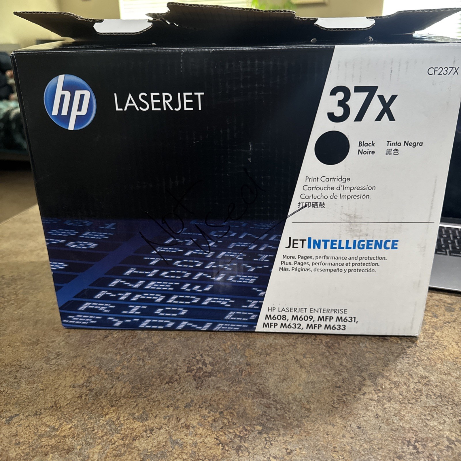 HP 37X Black High Yield Toner Cartridge CF237X Open Box