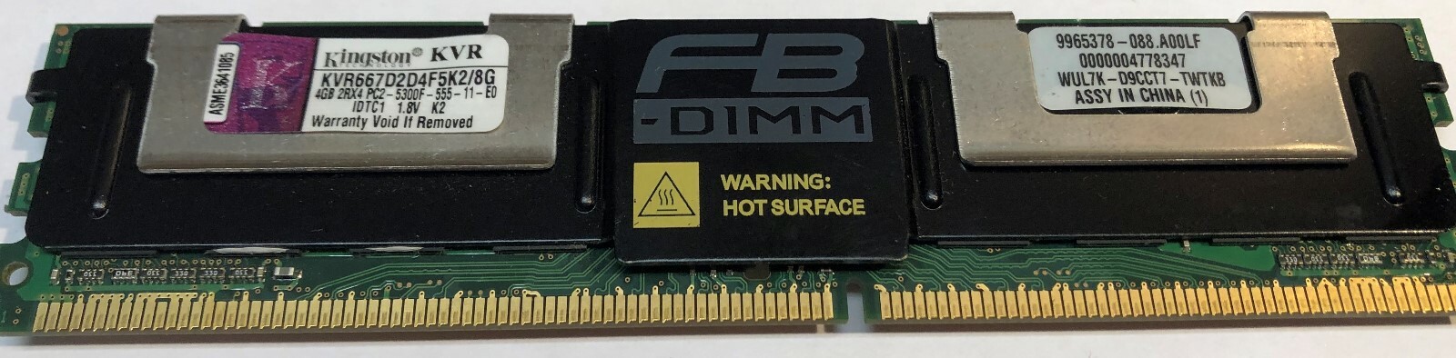 Kingston KVR667D2D4F5K2/8G (KIT 2x4GB) DDR2 FB-DIMM PC-5300F Server Memory