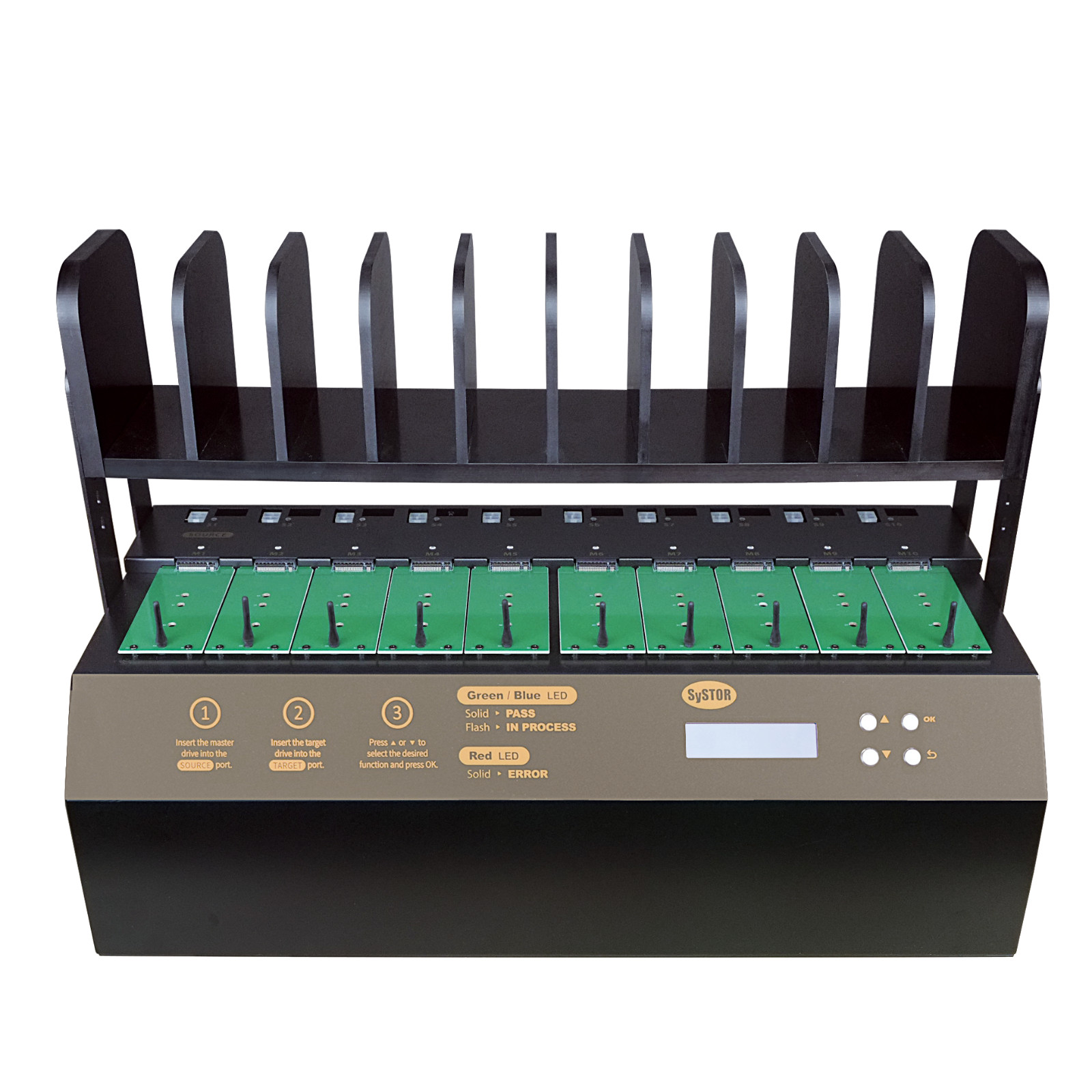 Systor 1:9 M.2 NVMe PCIe SATA HDD/SSD Duplicator/Sanitizer 18GB/Min 2YR WARRANTY