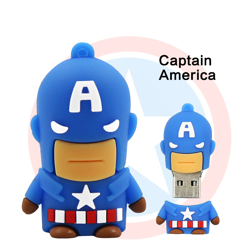 USB Stick Captain America Super Heros 3D 4GB, 8GB, 16GB, 32GB, 64GB, Sample
