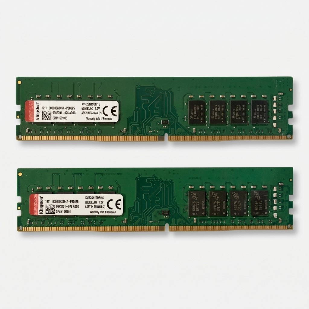 Kingston 32GB (2x16GB) DDR4-2666 PC4-21300 Desktop RAM KVR26N19D8/16 Tested