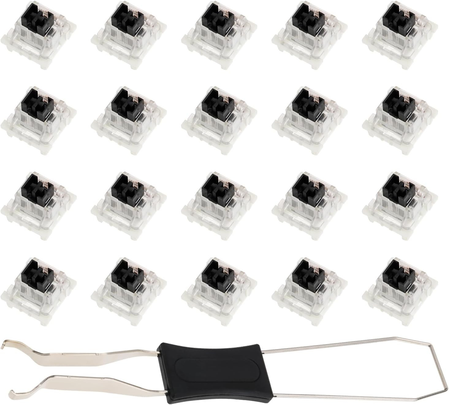 20Pcs Black Mechanical Keyboard Switches 3 Pin Dustproof Compatible with MX Mech