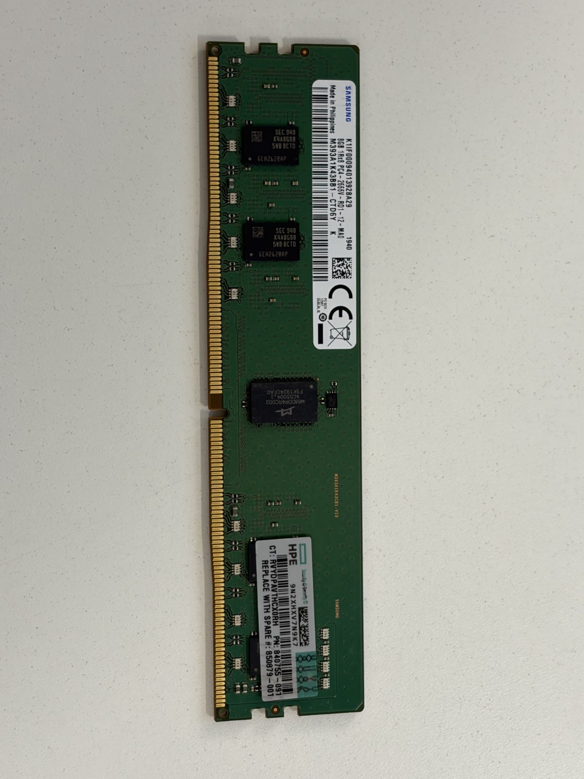 Samsung 8GB DDR4-2666 ECC RDIMM HPE SmartMemory 840755-091 - Tested