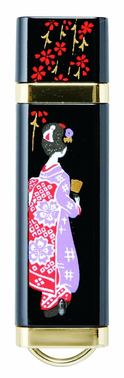 Japanese Maki-e USB Flush drive traditional design "MAIKO" 16GB