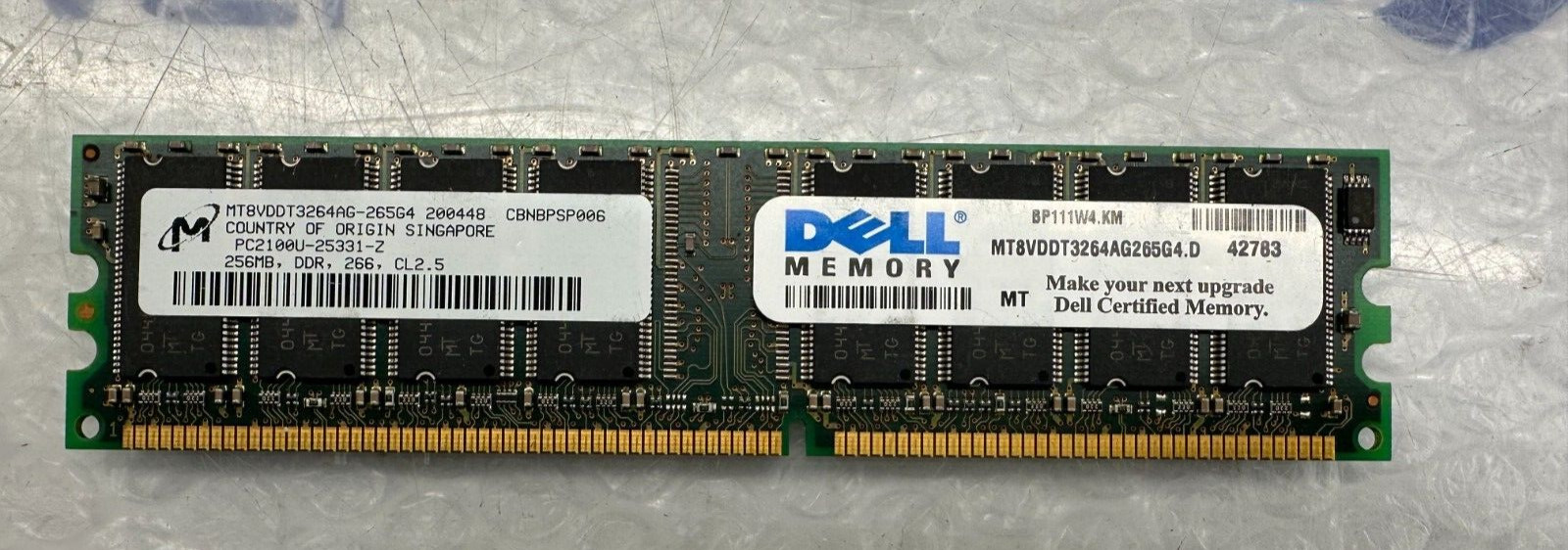1GB 4x256MB Micron Memory MT8VDDT3264AG-265G4 PC2100U-25331-Z