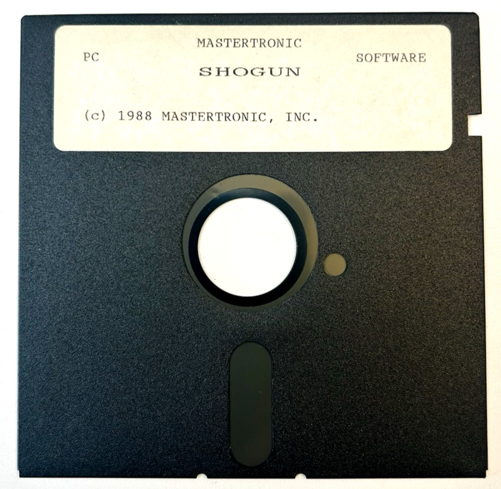 Vintage 1988 SHOGUN Mastertronic Game Floppy Disc 5.25” PC Software W/ Sleeve