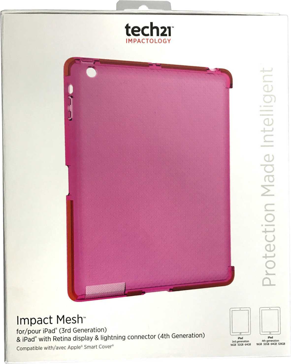 Tech21 Impactology Impact Clip-on Mesh Pink Case Cover For Apple iPad 2,3, 4 Gen