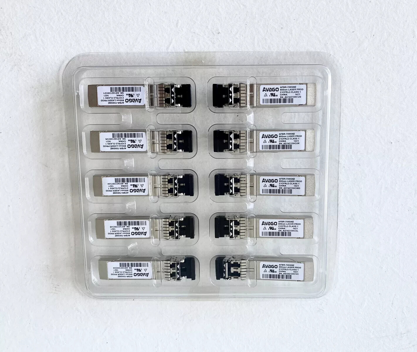LOT OF 30 Avago AFBR-709SMZ 10Gb 850nm SR SFP Module