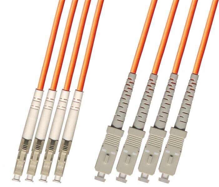 Direct Burial Outdoor LC SC 4 Strand Fiber Optic Cable Multimode 62.5/125 30M