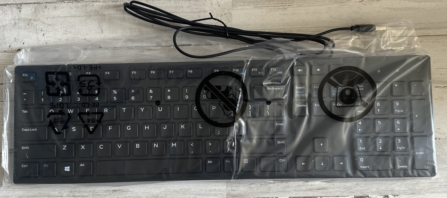 Set of 10 Dell KB216 Wired USB Multimedia Keyboards (Black, US Layout)