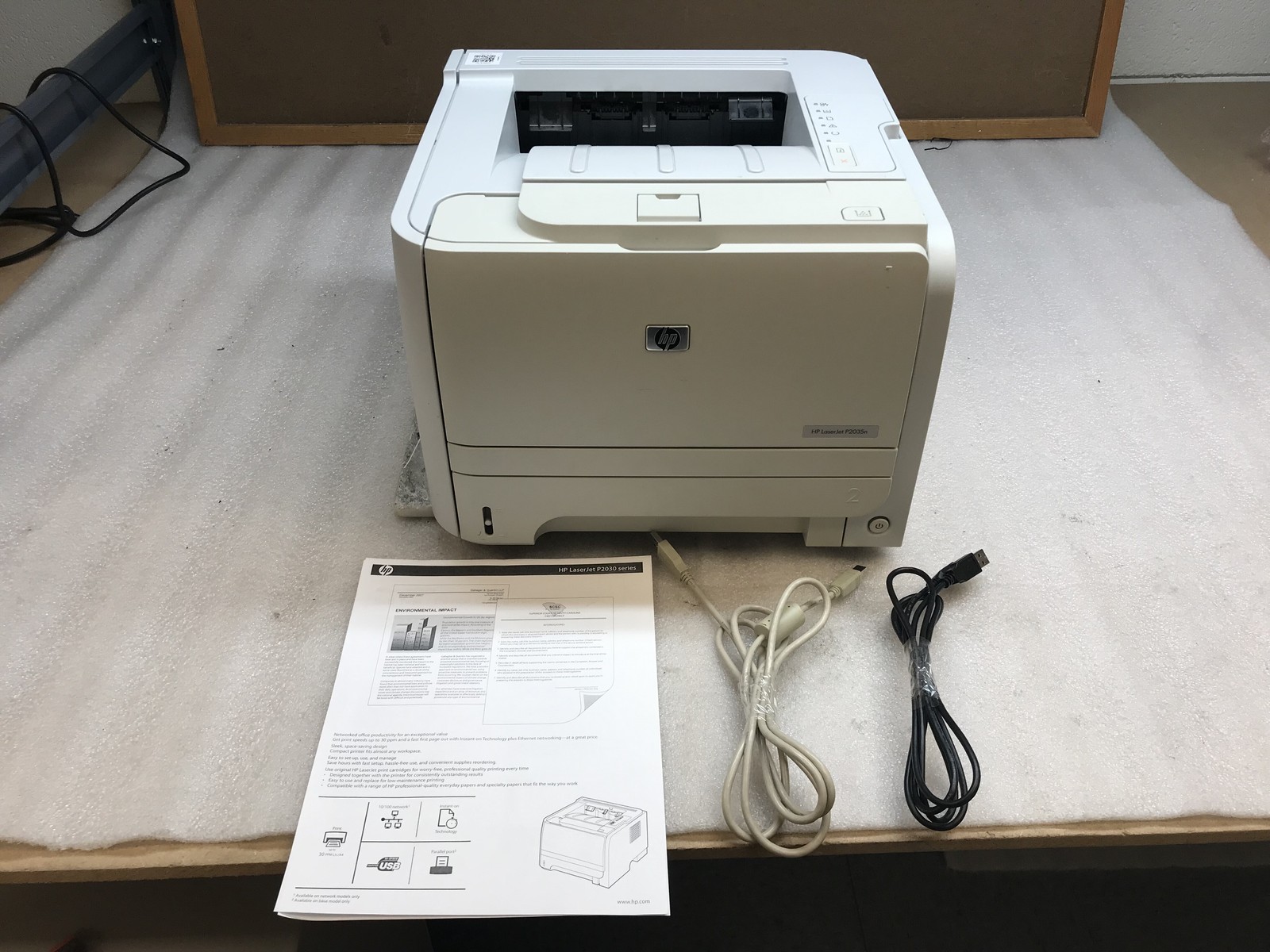 HP Laserjet P2035N Network Laser Printer CE462A 11K Pgs Ethernet USB Toner Incl.