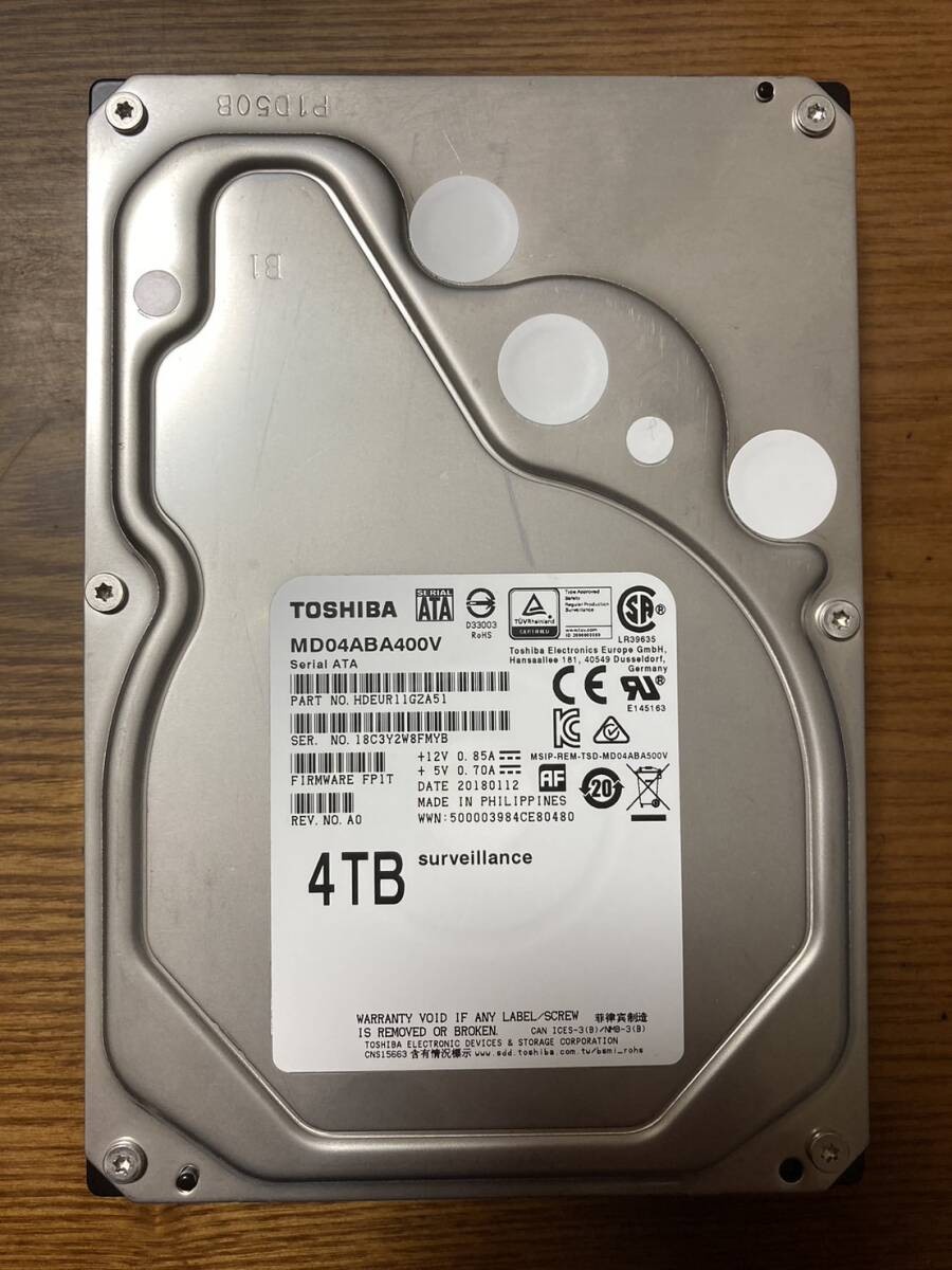 [Low usage] Toshiba MD series MD04ABA400V 3.5-inch HDD 4TB (Video support for re