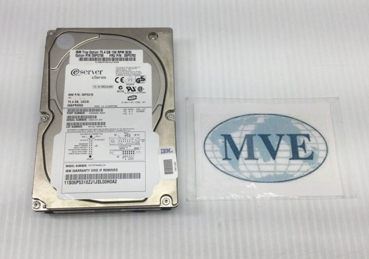 LOT OF 4 73.4GB IBM 06P5760 06P5318 06P5756 9R6006-026 00N7281 10K SCSI HDD